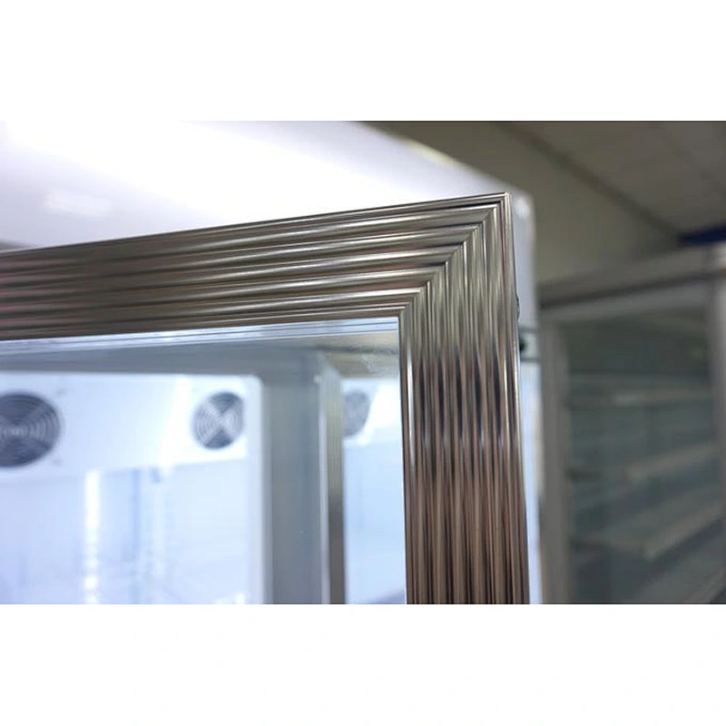 Commercial glass door lpg gas refrigerator for sale for chocolate, drink, fruit and vegetable
