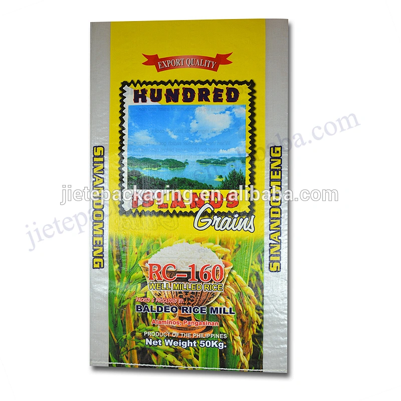 Agriculture use printing bopp laminated plastic pp woven rice bag 50kg