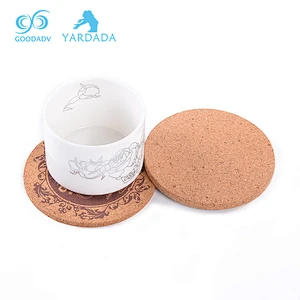 Hot sale cork coasters square rounded corner natural plain cork coasters round heat pads