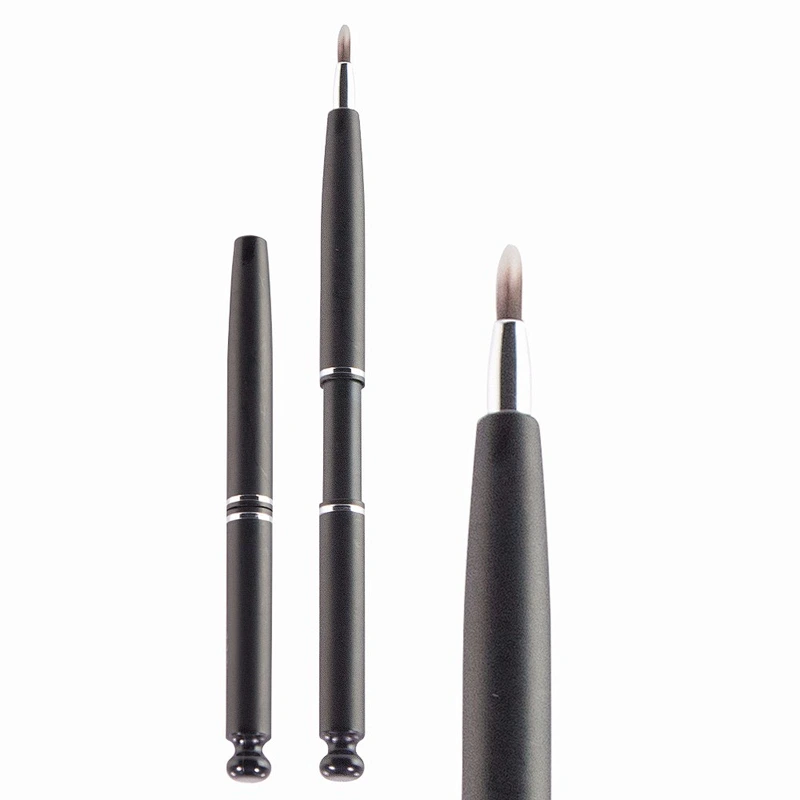 Professional custom logo makeup brush retractable mini lip brush for makeup