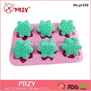 PR220 PRZY silicone soap tray / mixed designed snowflake soap tray