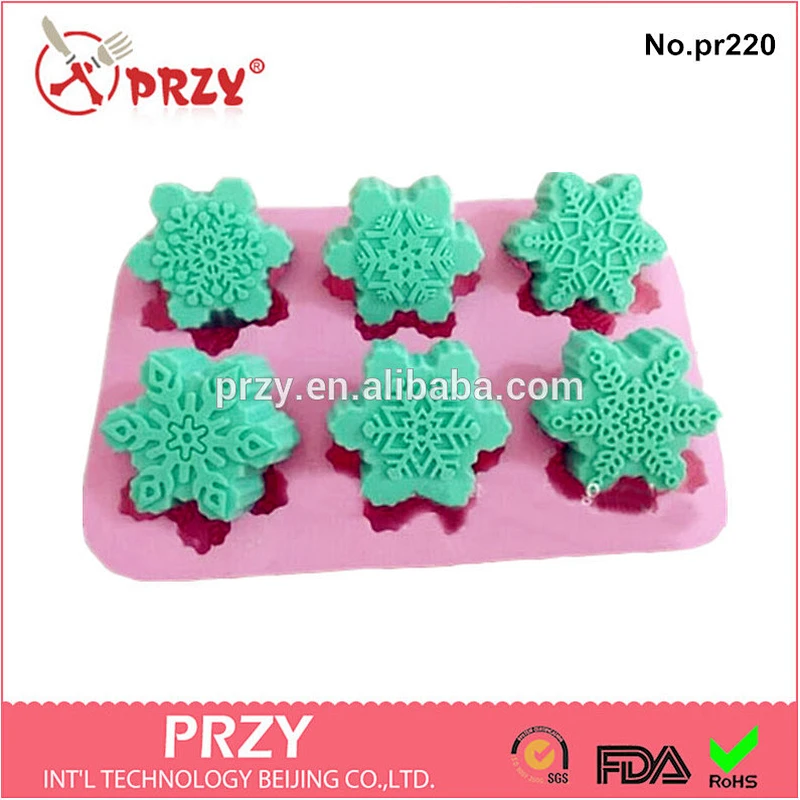 PR220 PRZY silicone soap tray / mixed designed snowflake soap tray