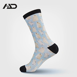 Daily Logo Custom 3D Digital Print Fashion Dress Bamboo Yarn Soft High Socks