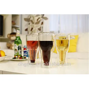 Factory Wholesale Handmade Mouth Blown 350 ML Borosilicate Wine Glass Mug Water Cup for Bar and Home