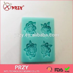 Rose shaped cake decorating silicone fondant mold
