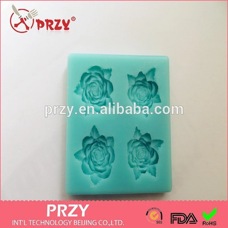 Rose shaped cake decorating silicone fondant mold