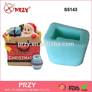 S5143 Christmas gift 3d silicone soap mold Santa Claus mold for soap