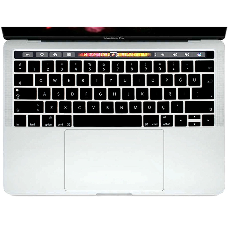 Waterproof Colored Silicone Laptop Turkish Keyboard Skin keyboard protector for macbook pro touch bar A1706 A1707 A1989 A1990
