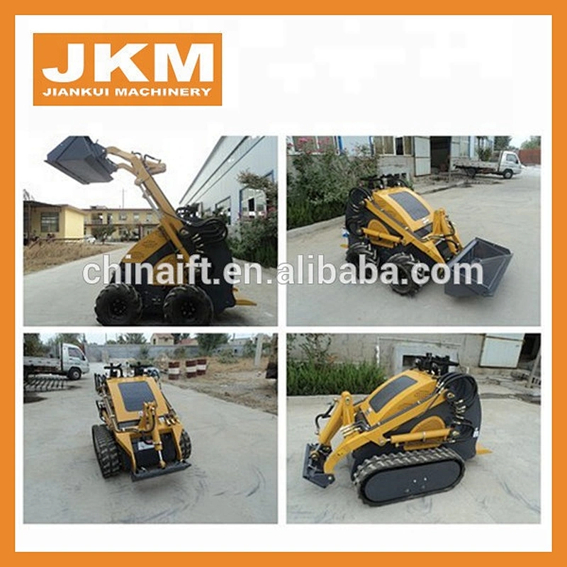 Infront YF380 mini tire crawler skid steer loader with 4 in 1 bucket for sale