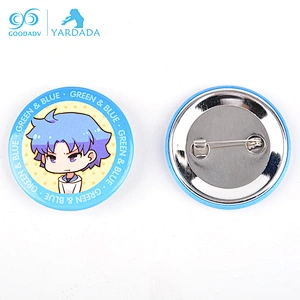 Safety pin custom logo tinplate badge,round buttons badge