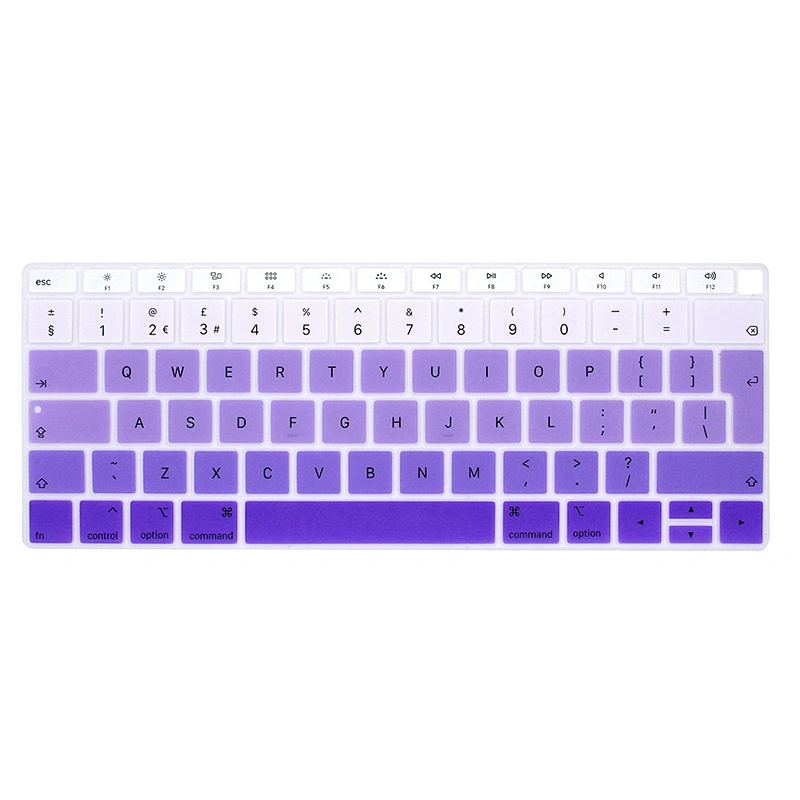 Silicone gradient color film English Keyboard Cover Skin Protector Film For Mabook Air 13