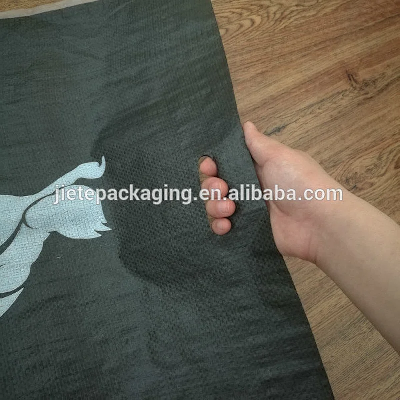 Top sale shopping pouch black pp woven bag with D cut handle