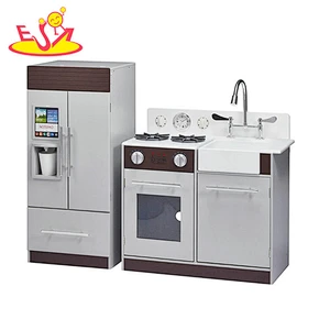 Juego de cocina grande interactivo de madera para niños, kits de cocina para el juego de simulación W10C324