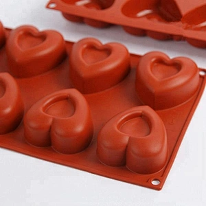 8Cavities Love Heart-shaped Cake Baking Mold silicone Soap molds Handmade Ice mould