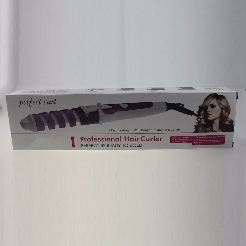110-240V Professional Curl-E Hair Curler Wand Ceramic Curling Iron Curly Pro Perfect wave
