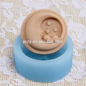 The moon with stars baby DIY silicone soap mold chocolate moulds
