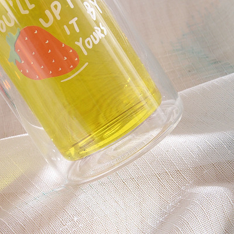 Wholesale High Borosilicate Glass Water Bottle 280 ml Customized Logo Fruit Water Bottle for Children