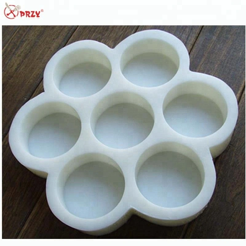 Creative 7cavities flower edge soap mold Round soaps molds handmading Soap silicone mould
