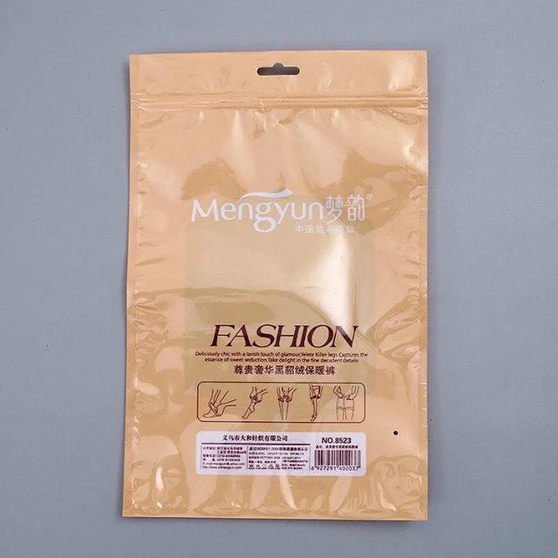 Custom yellow pink self-styled packaging bag for pantyhose packaging
