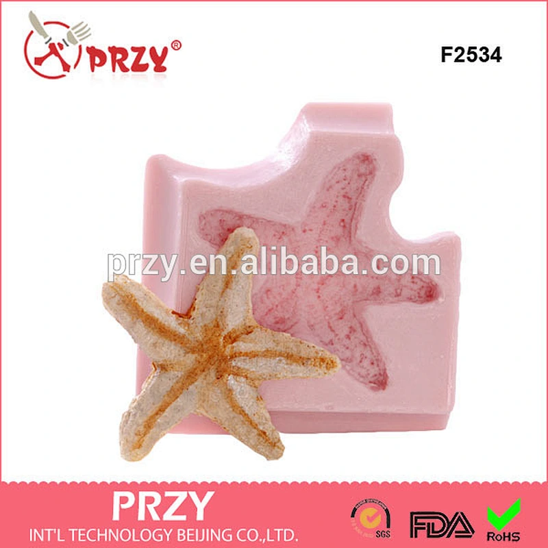 F2534 Star Fish Silicone Mold Flexible Food Safe Fondant Gumpaste Chocolate Sugar Mold Resin Polymer