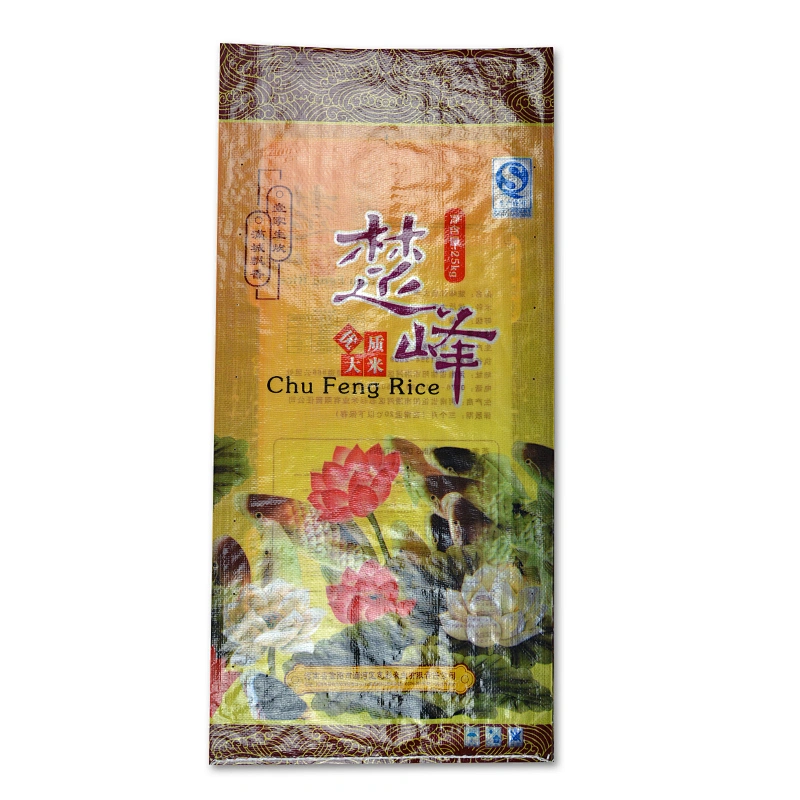 Customized colored plastic ppwoven packaging bag for rice,flour 25kg