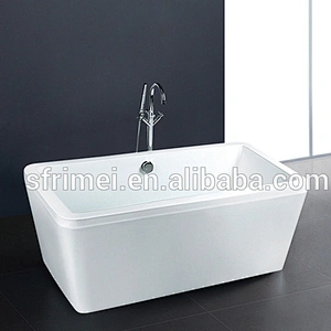 Modern Square Bathtub Freestanding Clear Acrylic Soaking Bathtub