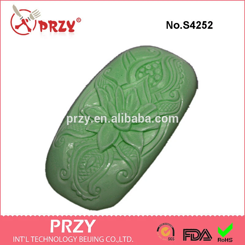 S4252 PRZY LOTUS SOAP SILICONE mold , lotus soap bar ,accept custom