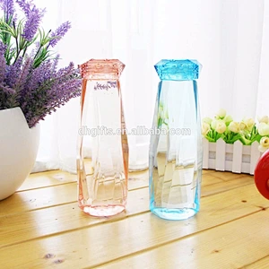 2018 Good Quality Eco-friendly PC Material Reusable Plastic Cup Diamond Shape Water PP Bottle