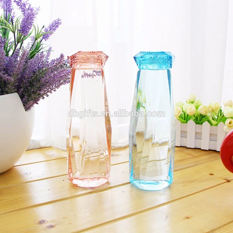 2018 Good Quality Eco-friendly PC Material Reusable Plastic Cup Diamond Shape Water PP Bottle