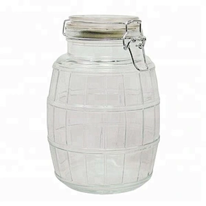 Small Cracker Barrel Jar with Air Tight Wire Bail Closure, 60oz
