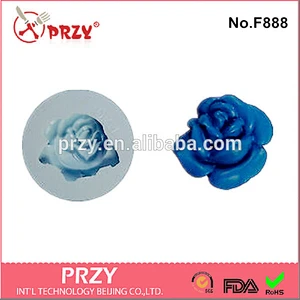 F888 PRZY Wholesale 2D Fondant Cake Rose Silicone Molds