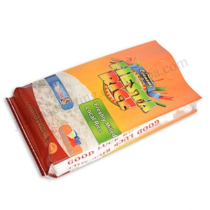 China supplier customized 10kg plastic rice packing bag with D handle