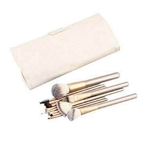 Customized Logo Personalized 12pcs Makeup Brush Set With PU Makeup Bag