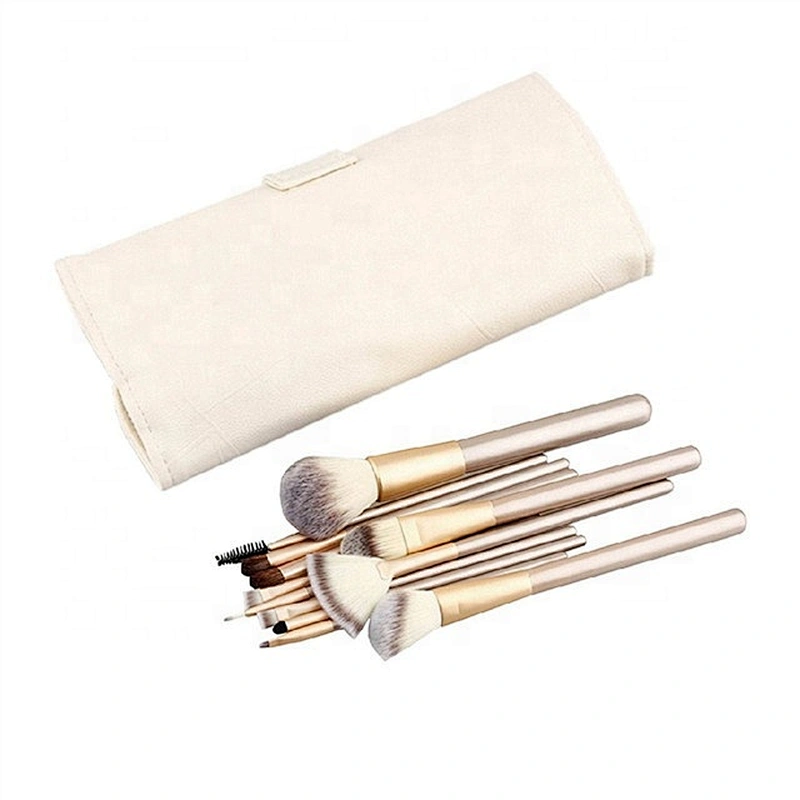 Customized Logo Personalized 12pcs Makeup Brush Set With PU Makeup Bag