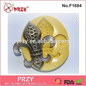 2015 hotsale Jumbo sized Fleur de Lis fondant silicone cake mold