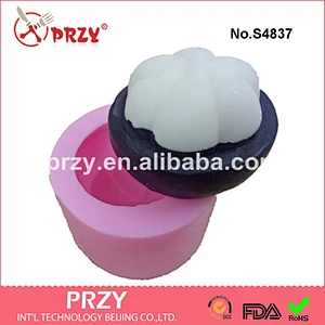 S4837 Fresh Mangosteen Fruit Shape Highly Food Grade Silicone soap Mold