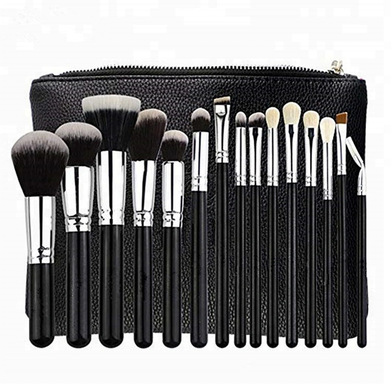Professional custom 15pcs Glitter Makeup Brushes Set with Travel Makeup Bag