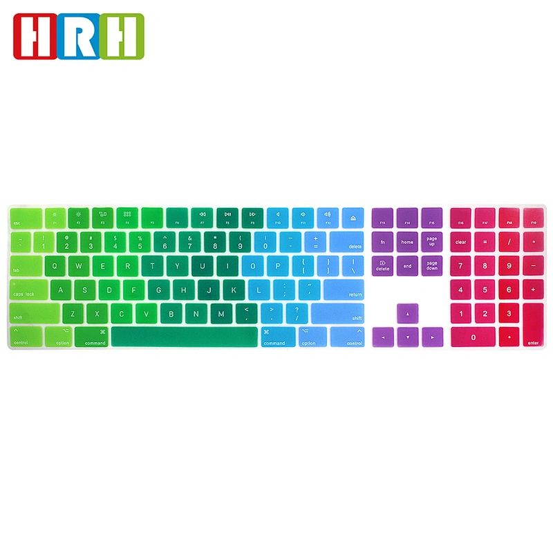 Rainbow laptop silicone keyboard skin keyboard protector for Magic Keyboard with Numeric Keypad A1843 MQ052LL/A Released in 2017