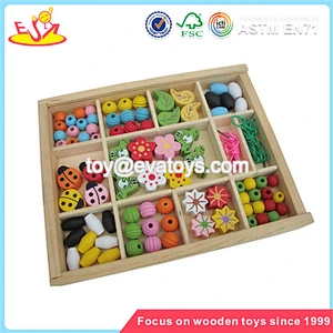 Wholesale diy creativehigh quality kids wooden beads box toy W11E012
