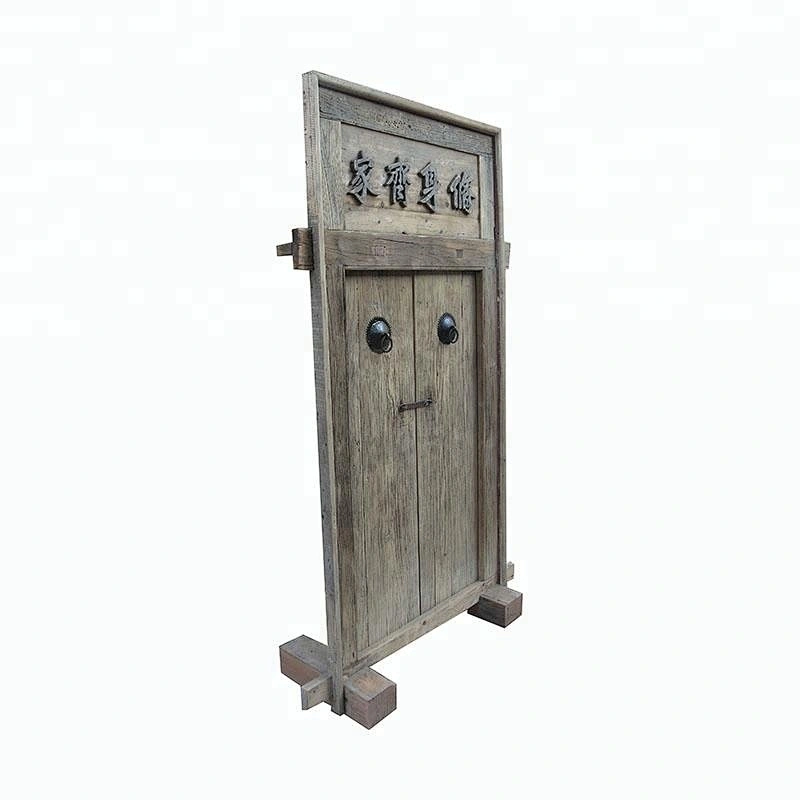 Vintage Antique Shanxi Recycle Old Elm Wood Inlaid Garden Door