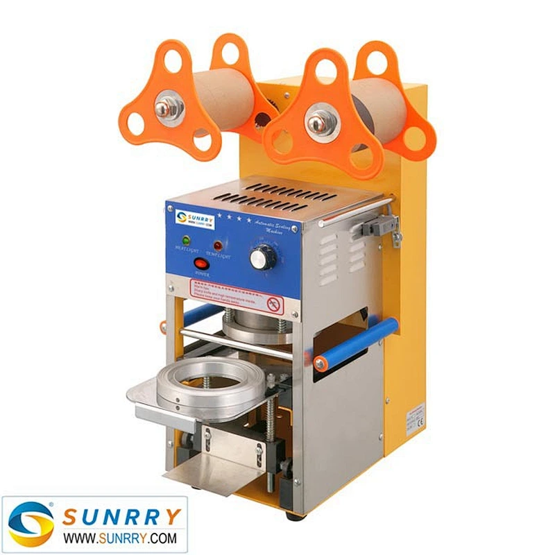 New tpye semi-automatic plastic rotary water cup filling sealing lid machine