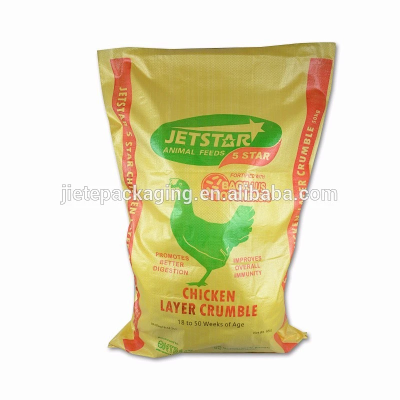 yellow pp poly woven new pig livestock animal feed feedstuff bags 50kg 25kg