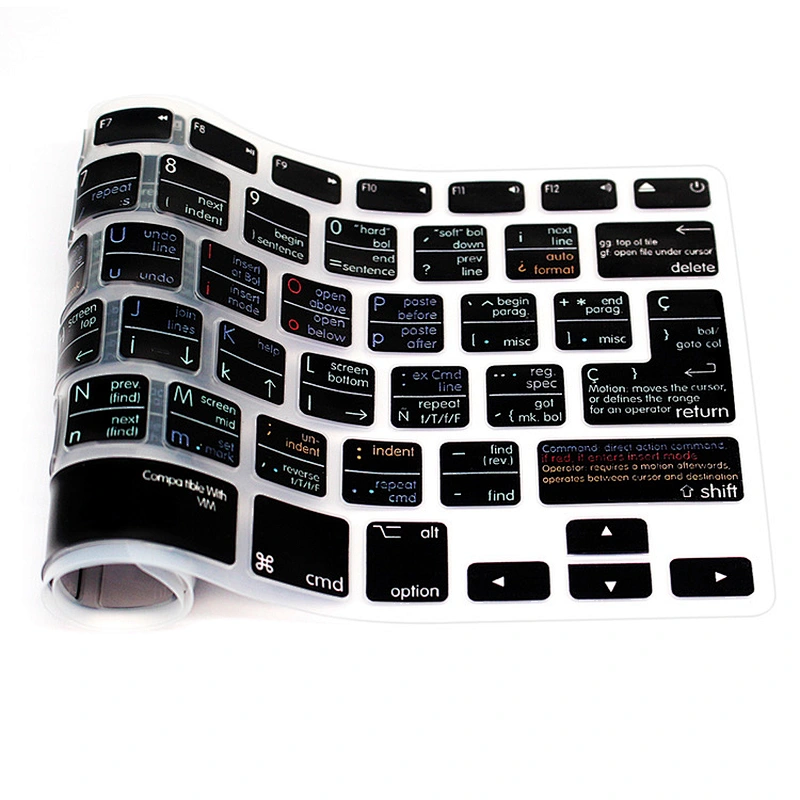 Retail Waterproof VIM vi Silicone Spanish Keyboard Shortcuts Covers Skin For Mac Book Air 13 inch Keyboard Spanish