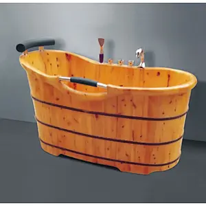 Wholesale Traditional Solid Wooden Portable  Bathtub For Adult