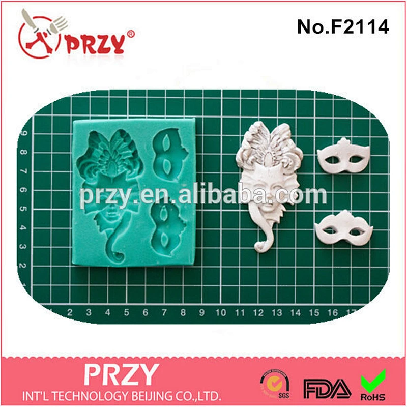 F2114 PRZY alibaba cupcake mask silicone fondant mould