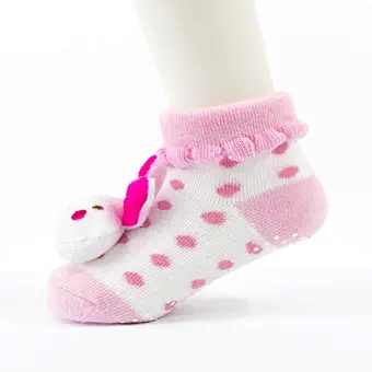 Autumn Winter wholesale kids manufacturers Newborn non slip floor lovely cartoon cat bear coral velvet Baby shoe Socks