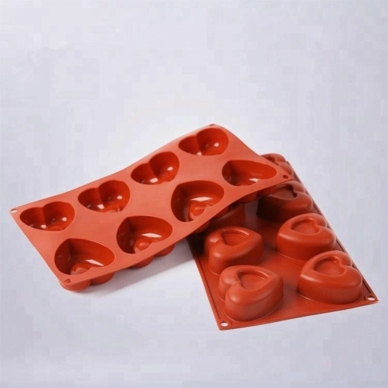 8Cavities Love Heart-shaped Cake Baking Mold silicone Soap molds Handmade Ice mould