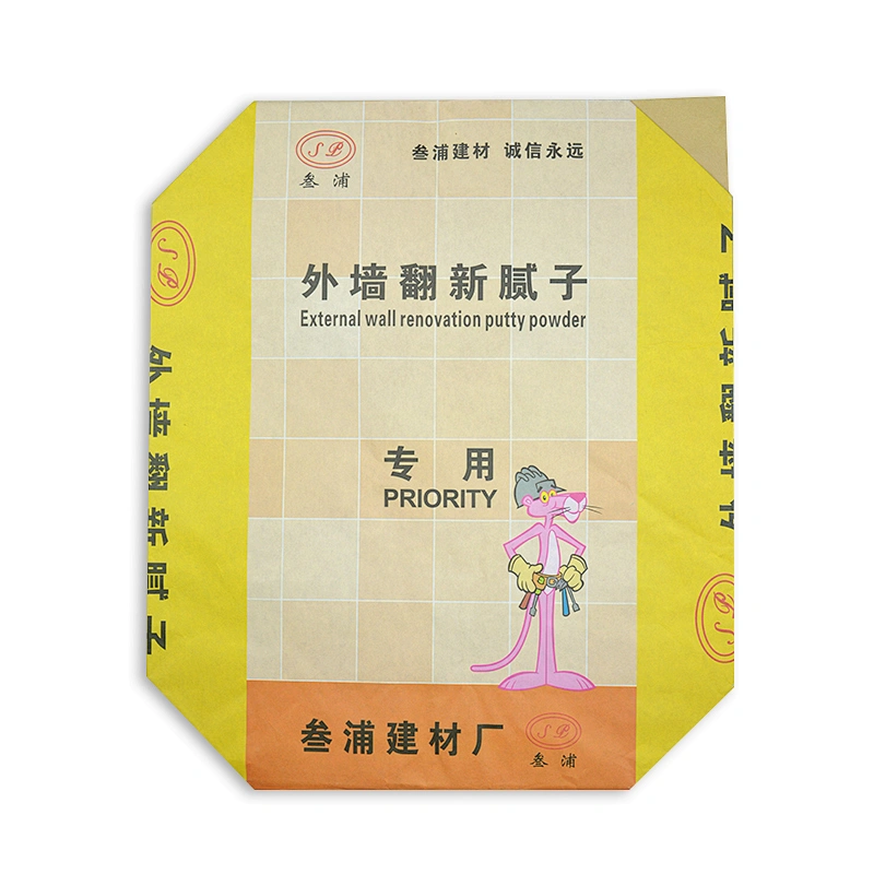 Customized kraft paper valve bags for 20kg cement with good quality