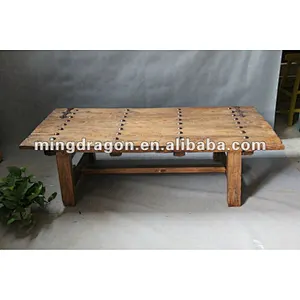 chinese antique Recycle Elm Furniture Iron coffee Table
