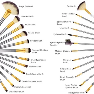 Customized Logo 18pcs Makeup Brush Set With Cosmetics Makeup Bag